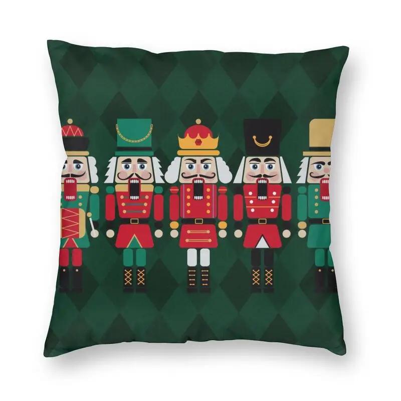 Nutcracker Doll Print Sofa Cushion Cover Pillowcase Home Decoration Party Car Bedding