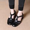 Comfortable Closed-toe Shoes, Women's Retro Hollowed-out Shoes, One-strap Versatile Chunk-heeled Sandals