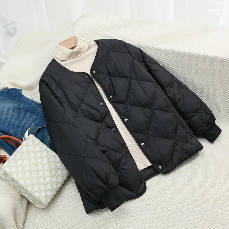 Herbst Winter Verdicken Weibliche Warme Kurze Parka Frauen Einfarbig Lose Puffer Stehkragen Mantel Jacken Outwear
