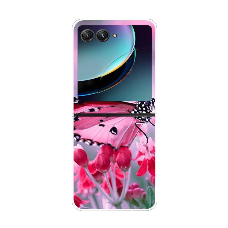 For Moto Razr40 Ultra 5G Case Plastic Wolf Lion Marble PC Hard Back Covers for Motorola Razr 40 Ultra Razr+ Razr4 2023 Capa