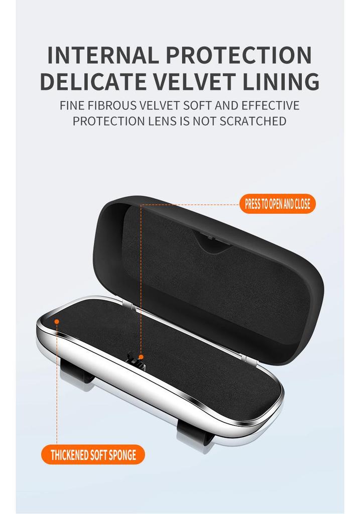 Universal Car Sun Visor Glasses Case, Non-Destructive Install, In-Car Sunglasses Holder & Receipt Clip