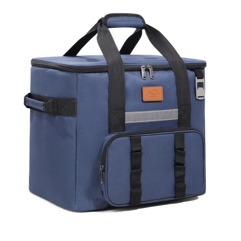 Double Layers Picnic Trolley Box Large Capacity Tie Rod Picnic Bag Insulated Cooler Bag  Lunch Box