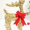 Iron Frame Holiday Reindeer Decoration for Entryway Display, 15Inch Lighted Christmas Deer with LED Light for Tabletop Shelf