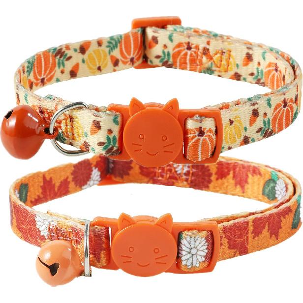Thanksgiving Cat Collar,Pack of 2 Kitten Collar with Bell
