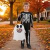 jijijing Halloween Trick or Treat Candy Bag for Kids, Cute Ghost with Handle, Oxford Cloth Snack Holder Party Favors