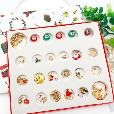 24Pcs Halskette Anhänger Weihnachten Countdown-Kalender Blind Box Armband Geschenk Box