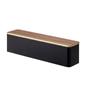 Yamazaki Jitsugyo 5405 Portaposate con Coperchio, Lungo Marrone, Circa. 32,7X7,5X8cm, Lin Dust Prevention, con divisori