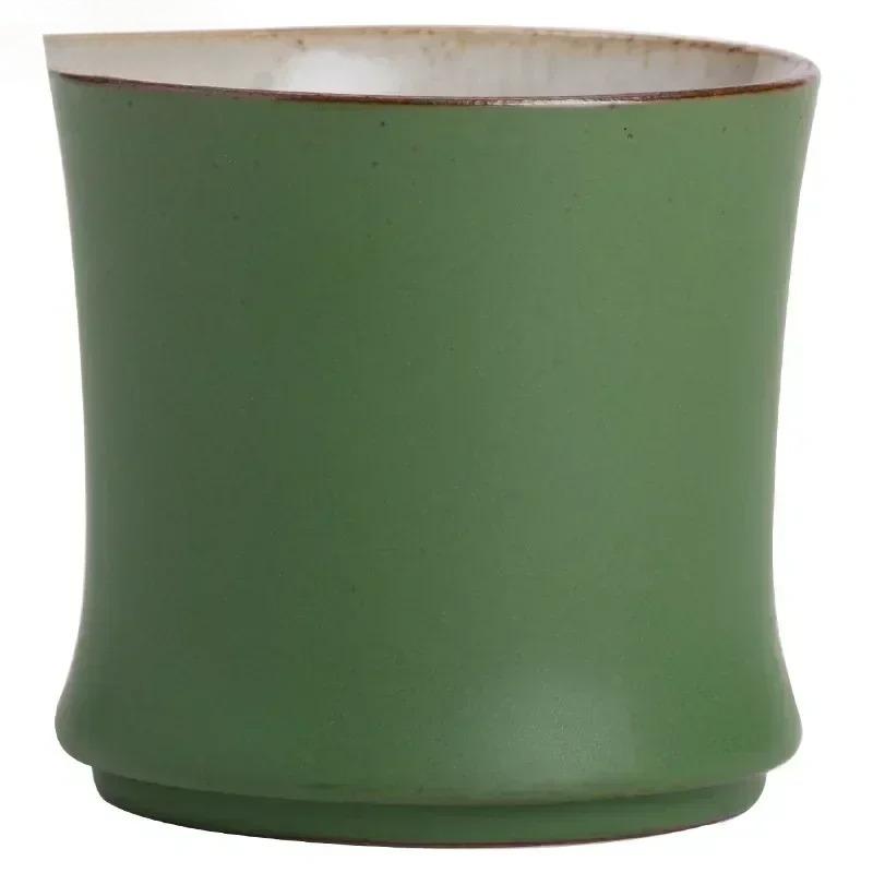 Bamboo Joint Stoneware Green Glaze Master Cup, Step‑by‑Step Rising Ceramic Tea Cup, Creative Kung Fu Tasting Cup for Tea