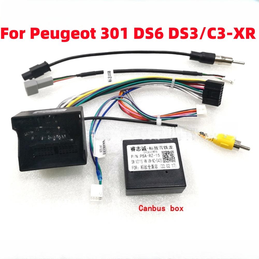 Raise Canbus PSA-RZ15 For Peugeot 206 307 301 308 408 508 2008 3008 DS3 DS6 C3-XR Citroen Elysee Android 2 Din Radio 16Pin Cable