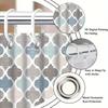Modern Geometric Trellis Shower Curtain - Stylish Blue, Gray & White Pattern | Polyester,Machine Washable