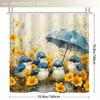 Cartoon Little Birds Shower Curtain - 71x71 Inch Polyester, 12 Hooks, Hand Wash, Ideal for Bathroom & Summer Home Decor