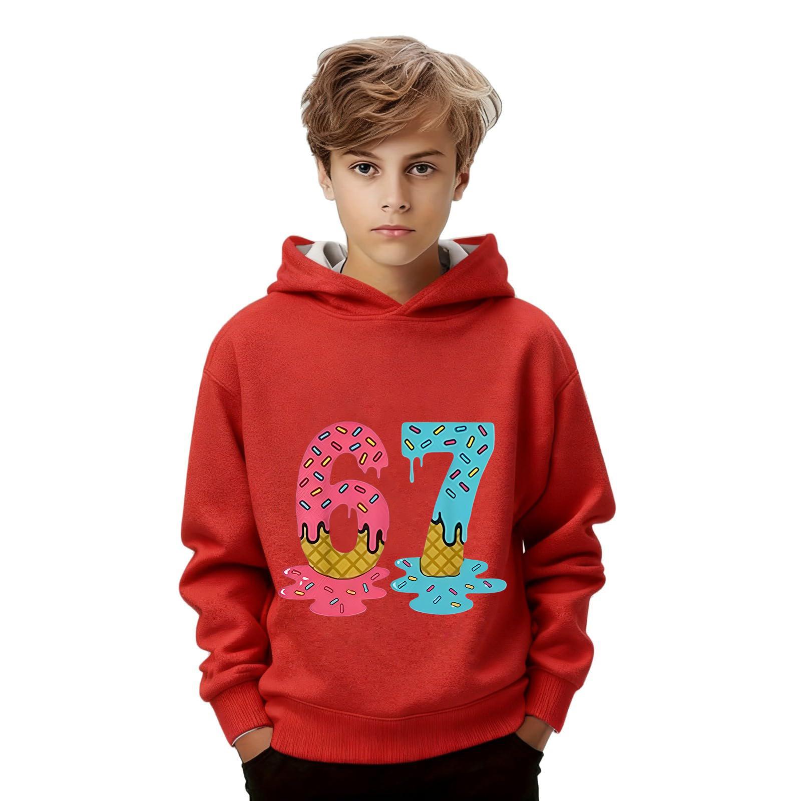 

Детская мода Принтованный пуловер Повседневный с длинным рукавом Свитшот с круглым вырезом и капюшоном 160