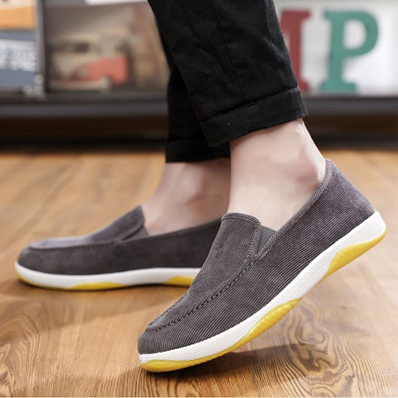 Spring Breathable Men'S Shoes Beijing Old Canvas Shoes Men'S Korean Version Shoes Casual Shoes Foot Cover Driving Lazy Shoes Men'S Cloth Shoes