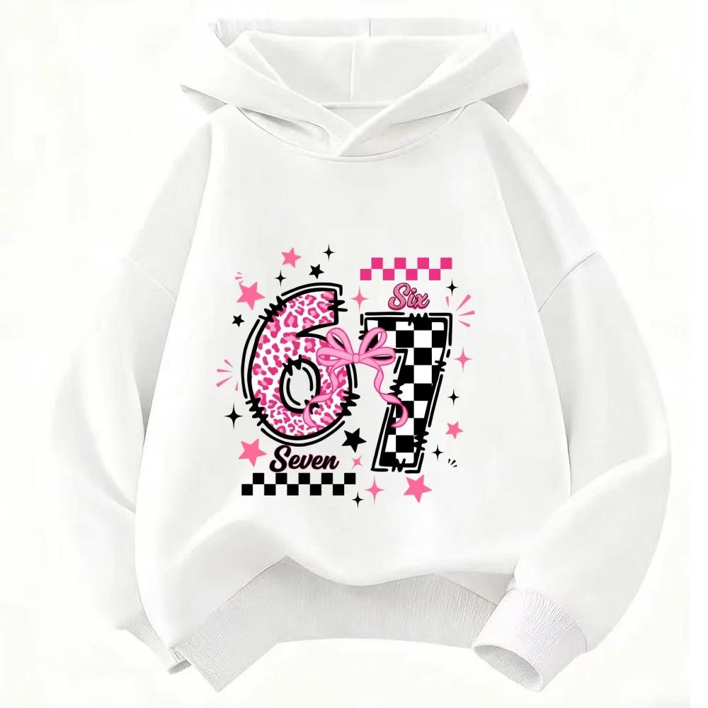 Autumn SIX SEVEN Funny Children Hoodies Level 67 Chaos Hooded Sweatshirt Kids Boy Girl Streetwear Graphic Casual Sport Pullover