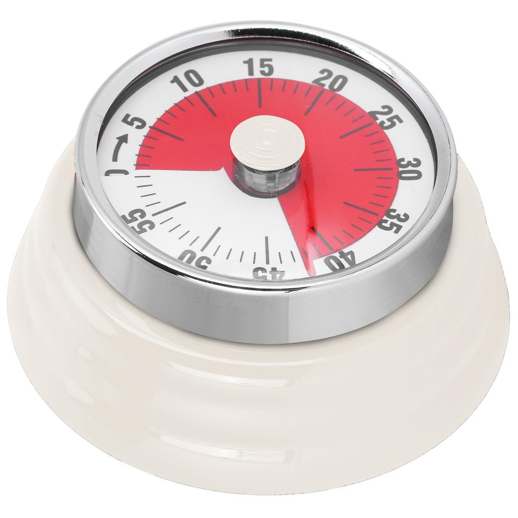 Magnetic Kitchen Timer Manual Mechanical Alarm Cooking Countdown Reminder for Time ManagementVisual Timer: White
