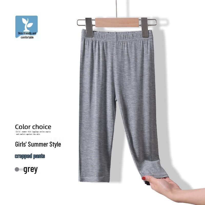 Girls' Modal Leggings for Spring/Summer - Black or White Dance Pants, Medium/Large Sizes