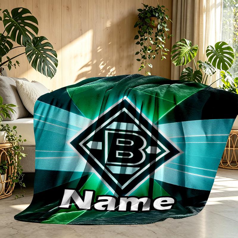 Custom Name Personalized Borussia Monchengladbach Print Blanket, Home Decor, Bedroom, Sofa, Camping, Couch, Gifts for Birthday ChristmasEnthusiasts