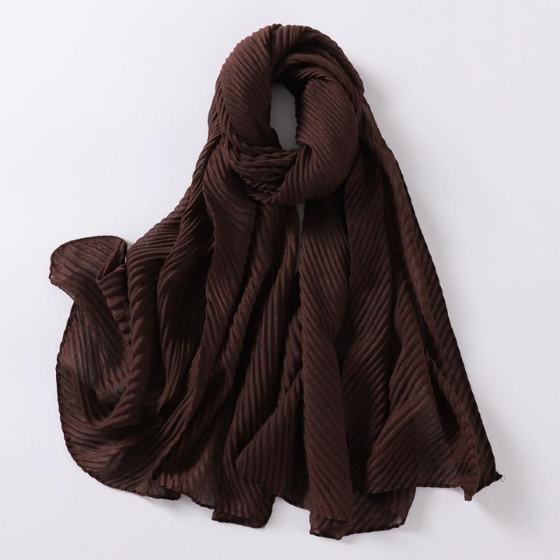 Large Size Pleated Hijab Scarf For Women Muslim Daily Wear