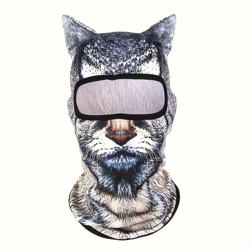 1pc Men's Breathable 3D Animal Ear Balaclava Protective Full Face Suitable for Outdoor Activities, Fun Summer Sunscreen Headwear