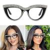 Portable Rhinestone Reading Glasses Vintage Eye Protection Hyperopia Glasses Luxury Square Optical Eyewear Office