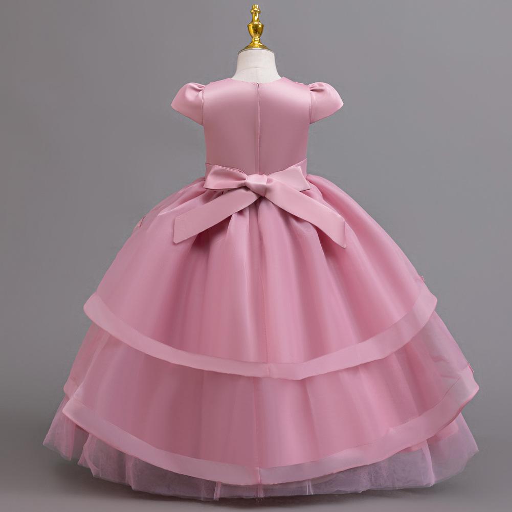 Girls Princess Dresses Irregular Long Mesh Dress Dresses Middle Large Children Piano Performance Clothes Christmas Costumes  Girl's Favourite Dress