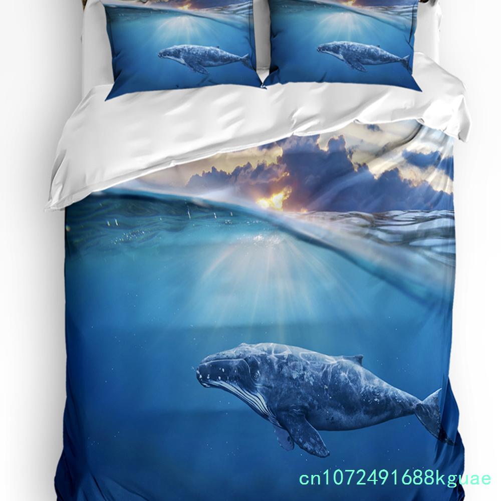 Tier Grün Fisch Bettbezug Bett Bettwäsche Set Für Doppel Zuhause Textil Steppdeckenbezug Kissenbezüge Schlafzimmer Bettwäsche Set (Kein Blatt)