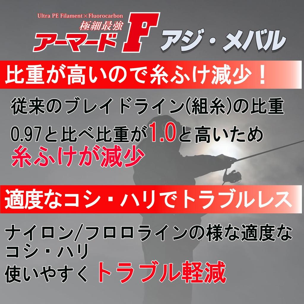 DUEL PE ARMORED F Horse 150M Orange Line Mackerel/Mebaru 0.3 O