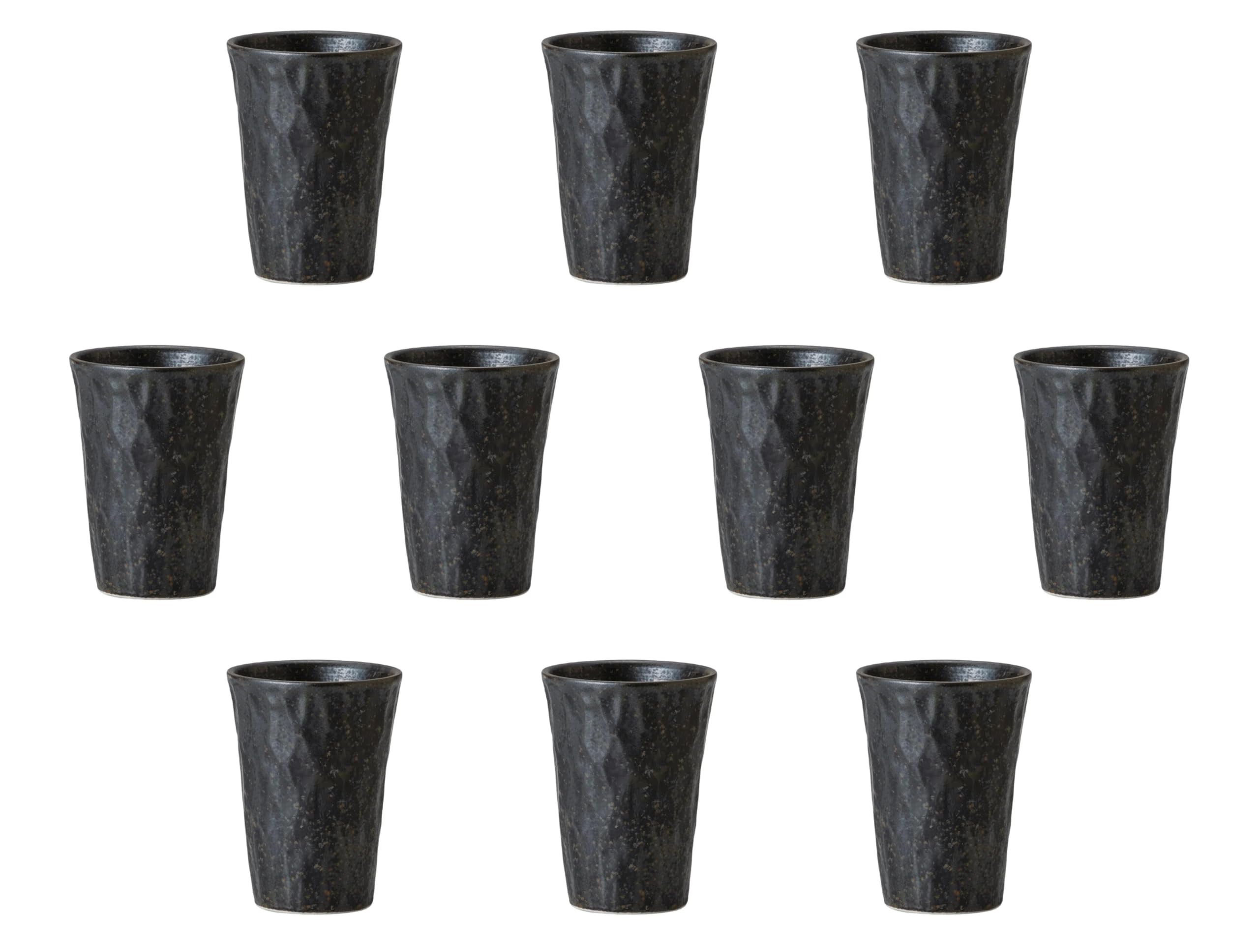 

Set of 10 Black Shochu Cups x cm Shochu Cups Setomonohonpo [8.5 11.5 (350 cc)] чорний