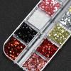 12 Grids Mini Mixed Star Heart Nail Art Glitter Sequins Sparkling Nail Sequins 3D Glitter Holographic Laser Nail Art Charms Diy