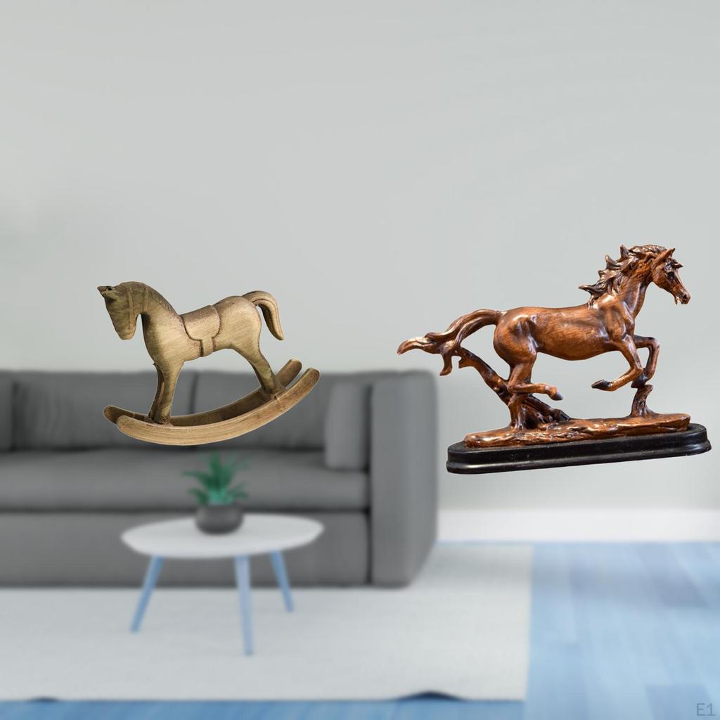 Rustic Horse Sculpture Figurine Artwork Collectible Ornament for Home Decor Countertop Cabinet TV