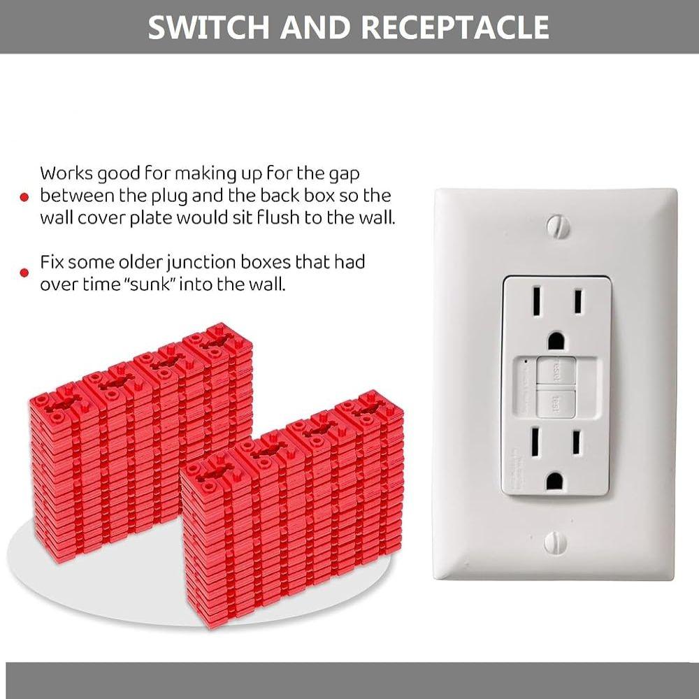 Secure Outlet Spacers Adjustable Outlet Box Extender Socket Spacers Loose Wall Switches