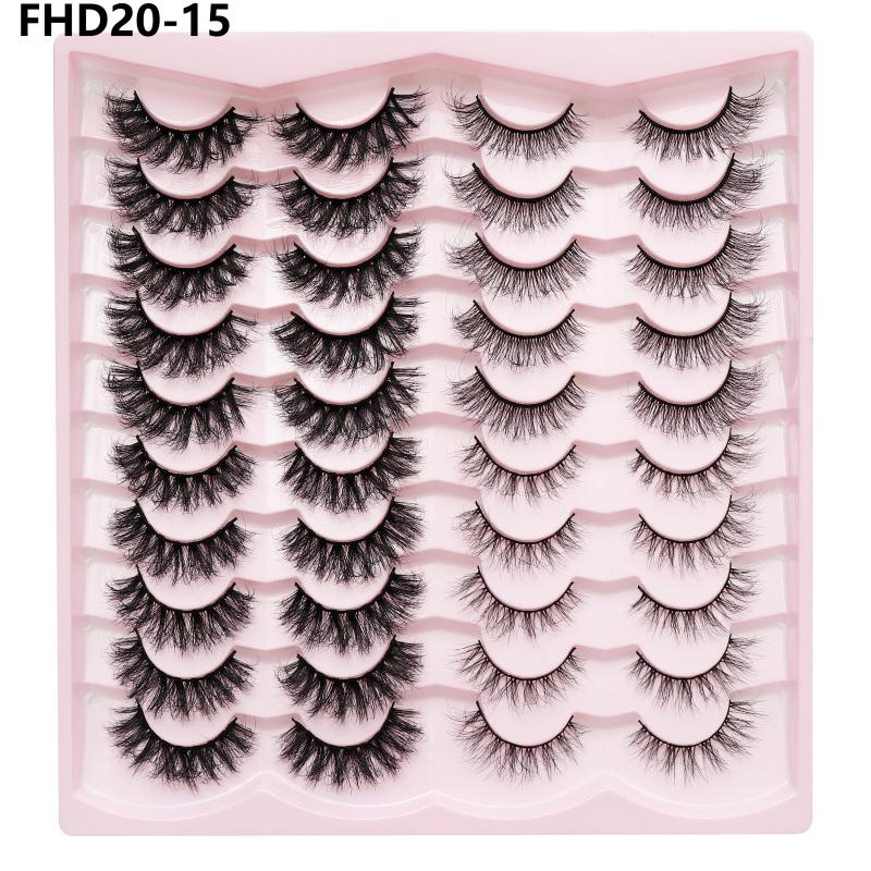 20 Pairs Faux Mink Lashes 3D Fluffy Natural Lashes Makeup False Eyelashes Russian Strip Lashes Eyelash Extension