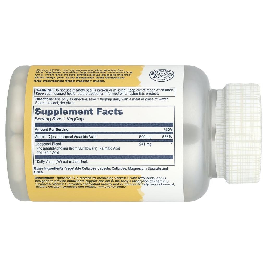 Liposomal Vitamin C, 500Mg, 100 Veggie Caps