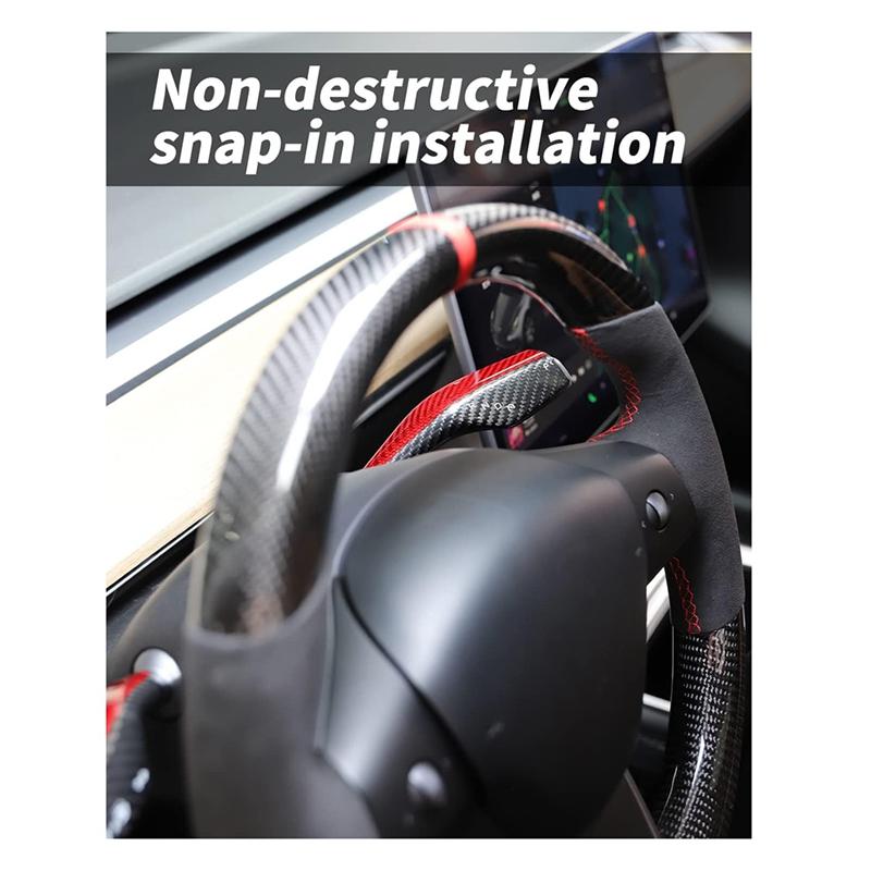 2PCS Car Shift Lever Accessory Car Real Carbon Fiber For Tesla Model 3/Y 2016--A87Q