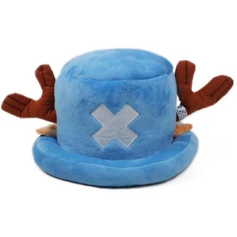 One Piece Tony Tony Chopper Plush Hat-Anime Cosplay Costume Accessory Cute Soft Fluffy Reindeer Antlers Hat for Party&Daily Wear