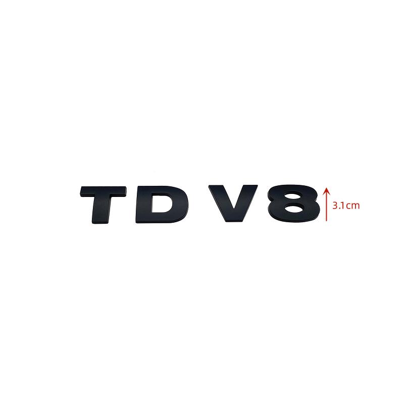 

3D Stereoscopic TDV8 Chrome Black ABS Letters Emblem Car Rear Trunk Decoration Badge Sticker For SUV Car Accessories TDV8