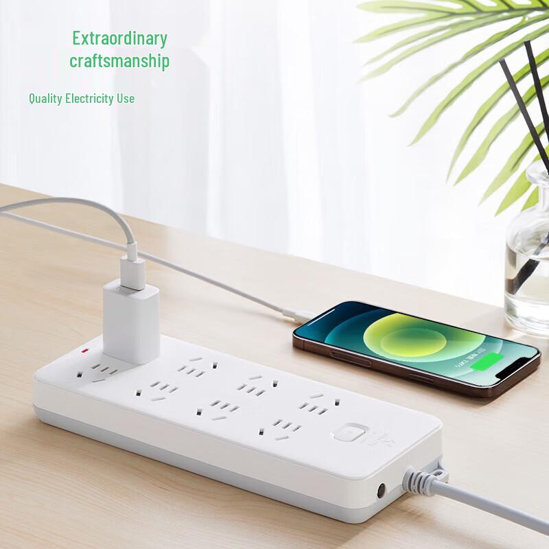 BULL 8-Outlet Master Control Power Strip with Overload Protection CN plug (adapter included)