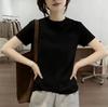 Women Solid Raglan Short Sleeve T‑Shirt Slim Fit Cotton Casual Inner Tops Summer M‑2XL