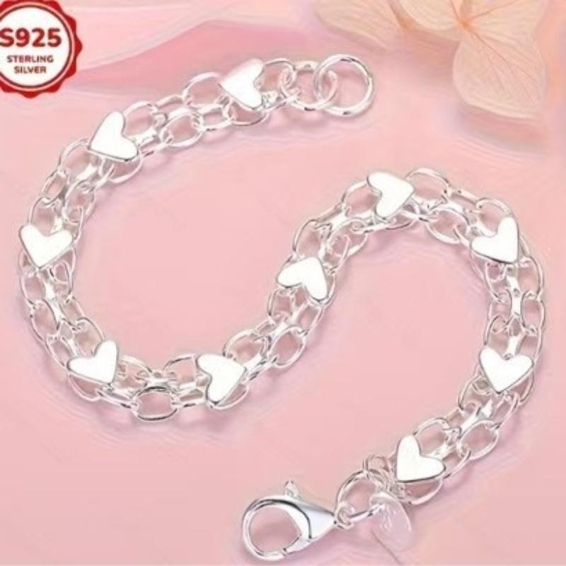 2026 European and American Love Heart Bracelet Simple, Generous and Fashionable 18CM