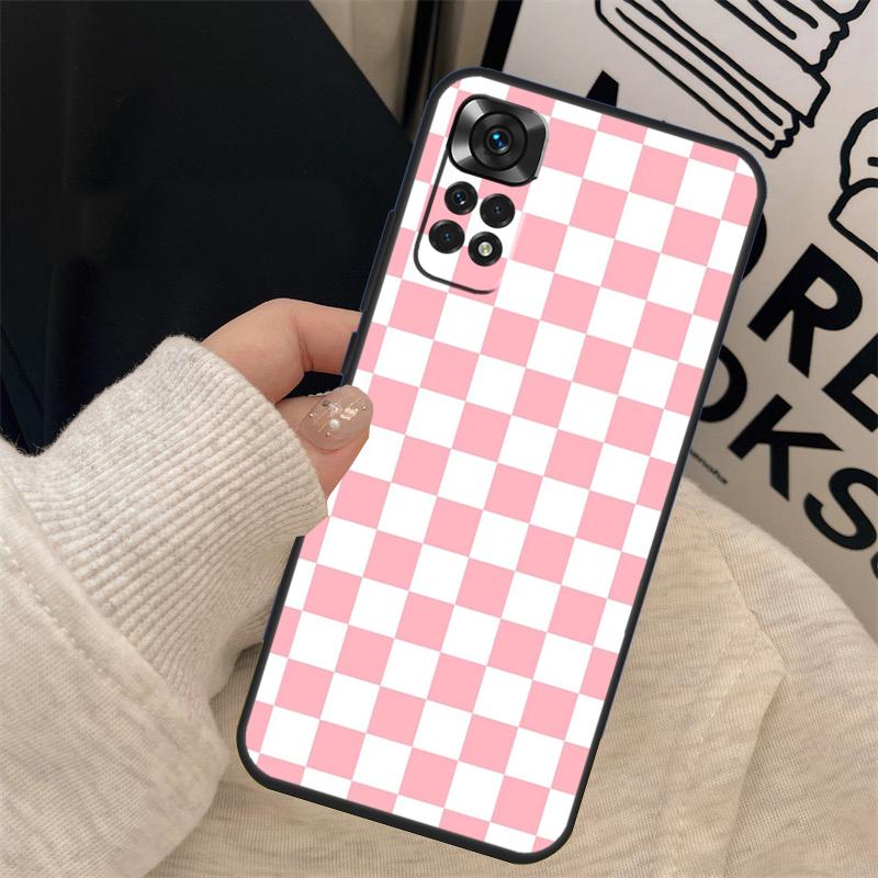 Checkerboard Checkered Board Cover For Xiaomi Redmi Note 14 13 12 9 10 11 Pro 10S 11S 12S Case For Redmi 10C 12C 13C 14C
