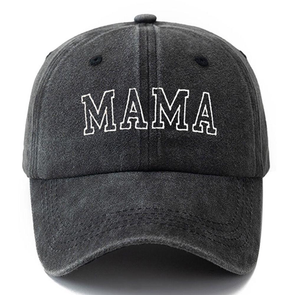 Fashion Washed Cotton MAMA MINI Embroidery Caps Vintage Breathable Baseball Cap Adjustable Outdoor Sunscreen Hats