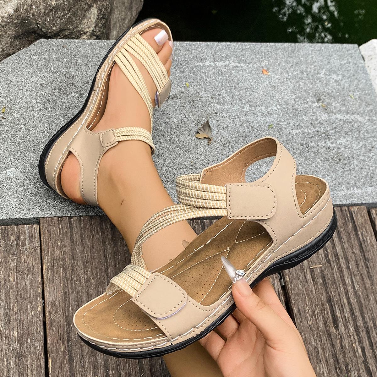 

Fashion Women Sandals Casual Wedges Soft Heeled Lightweight Shoes Woman 2025 New Summer Outdoor Platform Sandals Sandalias De Mujer 39 бежевий