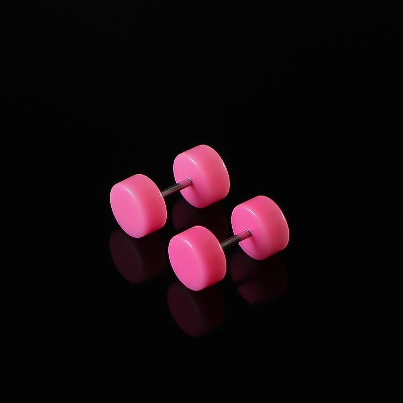 

2 шт. акриловые серьги-гантели круглые Свежие и милые серьги-штанги для пирсинга