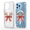 Bowknot Antler Magnetic Transparent Case for iPhone 15/16/17 Pro Max