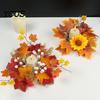 Berry And Pumpkin Candle Decor Fall Rings Wreaths, Artificial Maple Leaf Ring for Pillar Sunflower Holder, Thanksgiving Halloween Home Party