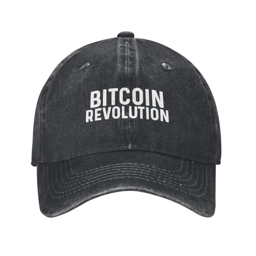 Bitcoin Revolution Hat Women Dad Hat Adjustable Cap Gray