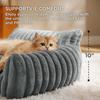 Self-Warming Plush Pet Couch Bed - Calming Orthopedic Sofa for Cats & Small Dogs, Removable Washable Cover with Non-Slip Bottom