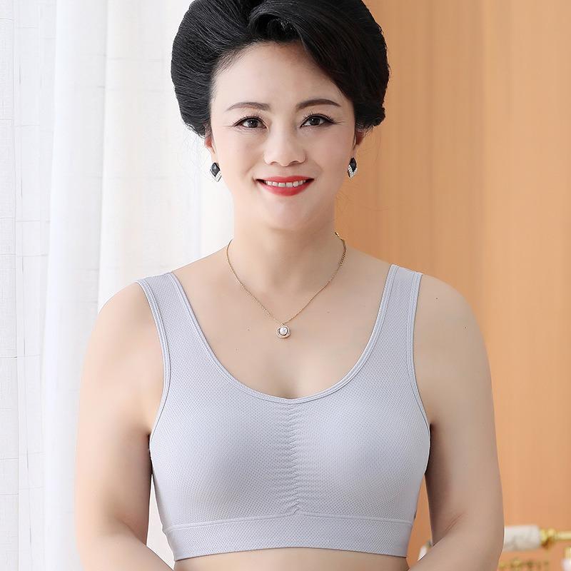 Seamless Wirefree Vest Style Plus Size Thin Bra For Middle Aged Women