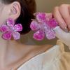 Diamond studded Flower Earrings New Fashionable Elegant Noble Temperament Earrings Luxurious and High-end Earrings