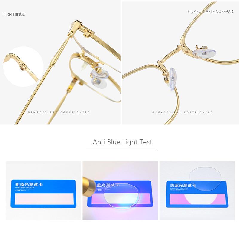 RBENN 2020 New Men's Anti Blue Light Computer Glasses Women Metal Frame Blue Light Blocking Gaming Eyegalsses UV400 Protection